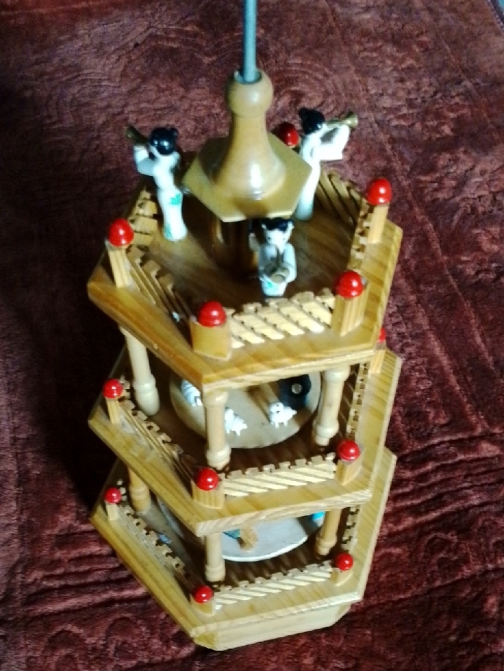 Germany Nativity Carousel Wood Hand Painted Vintage Incomplete